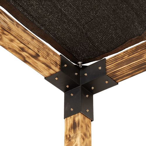 Roof Pergola Gazebo Shed Matte Black Steel Double with Black Screens Brackets DIY Kits