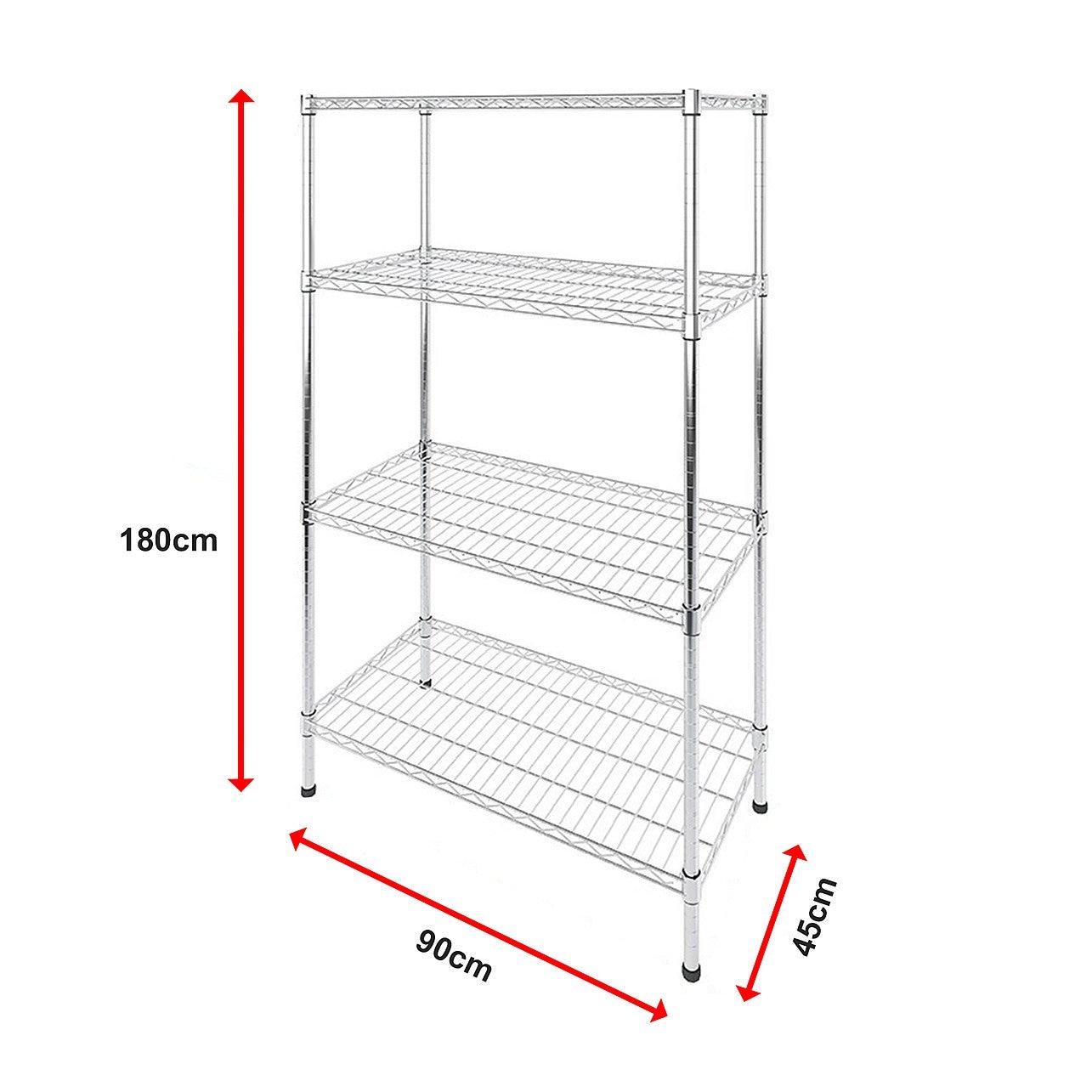 Modular Wire Storage Shelf 900 x 450 x 1800mm Steel Shelving - Carbon ...