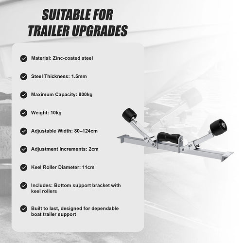 Boat Trailer Keel Roller Adjustable Bottom Support Bracket 800kg