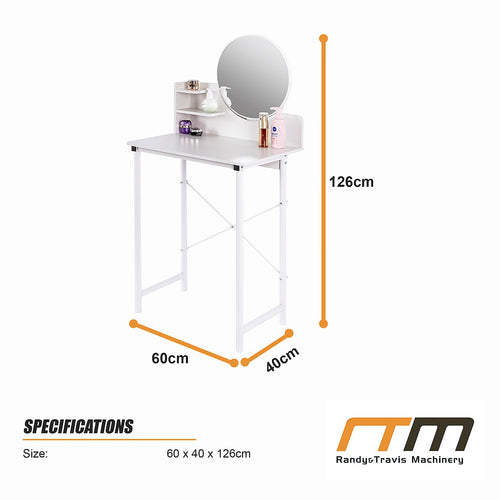 White Dressing Table with Mirror – Makeup Vanity Desk for Bedroom