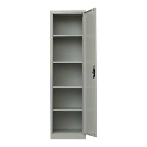 Single Door Metal Locker Cabinet - Grey without Legs