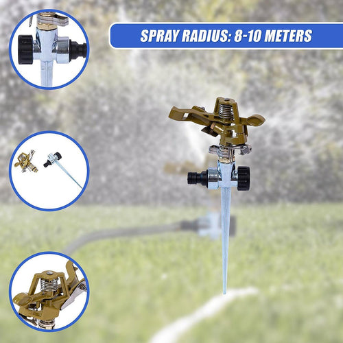 Easy to Install Irrigation Sprinkler 360 Degree Rotating Sprinkler Gun Zinc Alloy Adjustable Rocker Sprinkler