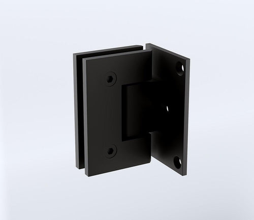 90° Brass Glass Shower Door L-Hinge in Black