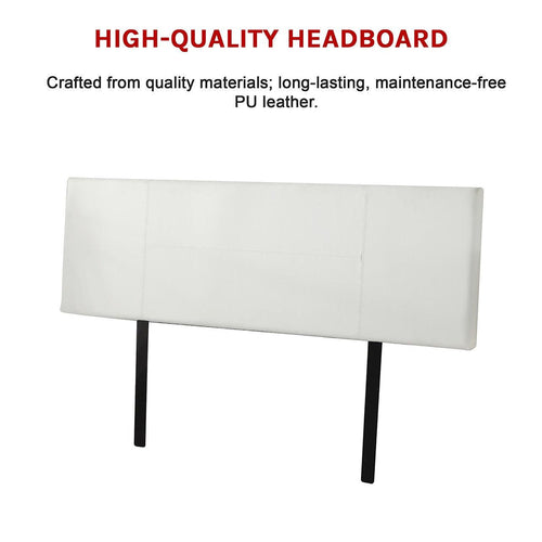 King White PU Leather Bed Headboard Bedhead