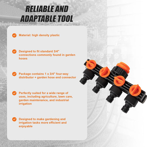 4 Way Hose Connector Tap Irrigation Garden Kit