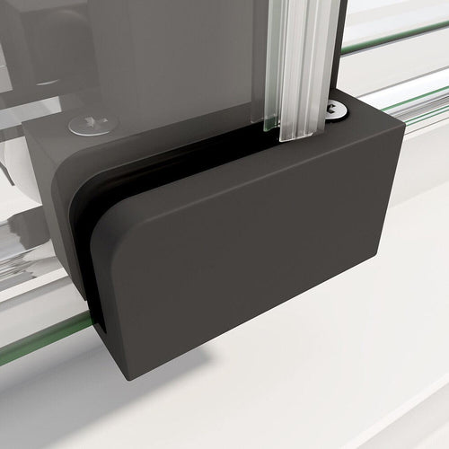 40mm Adjustable Contemporary Wall to Wall Black Sliding Shower Screen 86-90cm