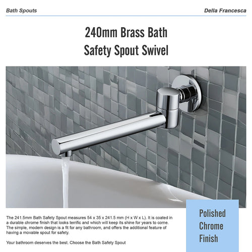 240mm Brass Bath Safety Spout Swivel