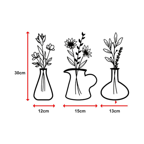 Metal Iron Flower Vase Wall Art Decoration