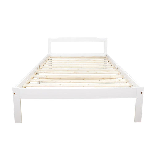 Natural Wooden Bed Frame Home Furniture - King Single