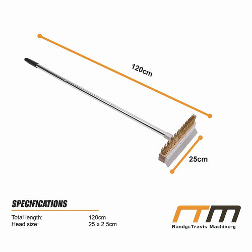 Stainless Steel Pizza Oven Brush Scraper 120cm Ash Broom