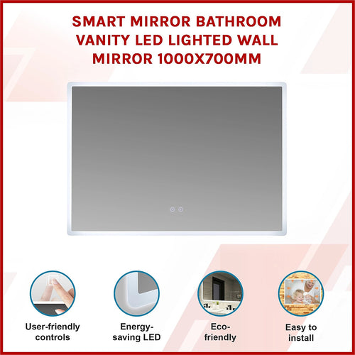 Smart Mirror Bathroom Vanity LED Lighted Wall Mirror 1000x700mm