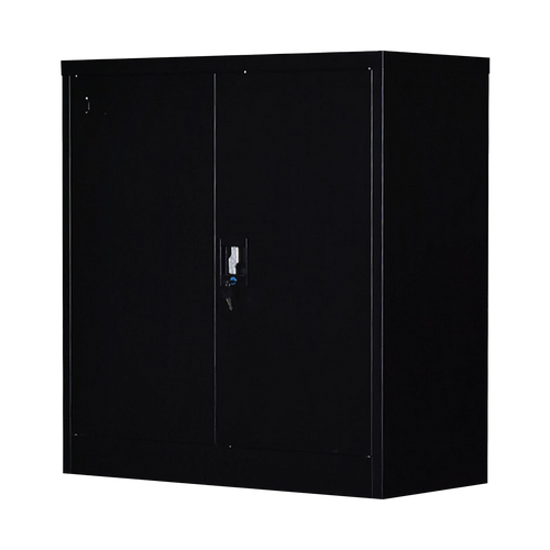 Two-Door Office & Gym Storage Locker – Secure Cabinet with Shelves for Organisation in Black