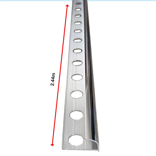 10 x Tile Trim Heavy Duty Round Edge Polished Aluminium  10mm 