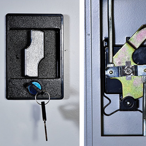 Two-Door Office & Gym Storage Locker – Secure Cabinet with Shelves for Organisation in Grey