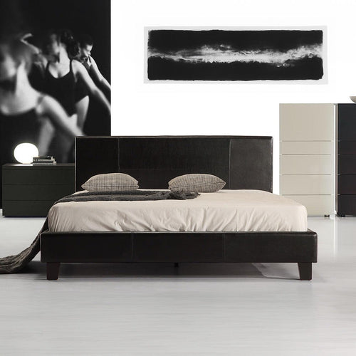 Double Bed Frame Black PU Leather