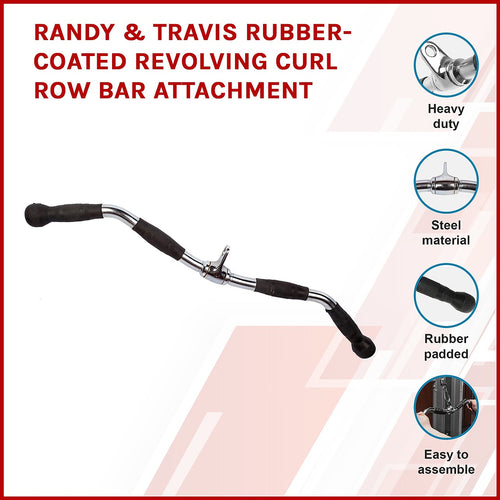 Randy & Travis Rubber-Coated Revolving Curl Row Bar Attachment