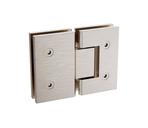 100x100cm Corner Frameless Shower Screen – Nickel Wall U-Brackets with SS Hinges for Contemporary Bathrooms