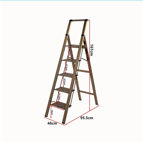 5 Step Aluminium Ladder – Foldable, Lightweight Design with Anti-Slip Pedals