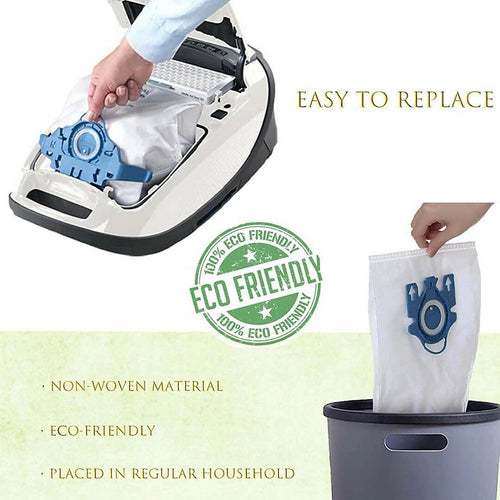 8 x GN HyClean Pure Vacuum Bags – Miele Compatible Dust Bags