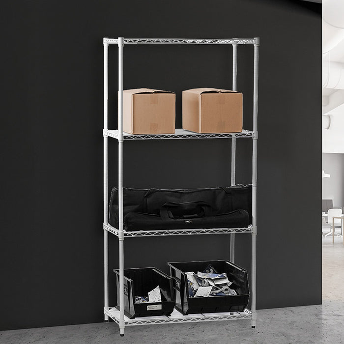 Modular Chrome Wire Storage Shelf 180 x 90 x 35cm Steel Shelving