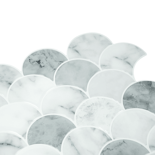 Tiles 3D Peel and Stick Wall Tile  Fish Scale Mosaic 10 Sheets