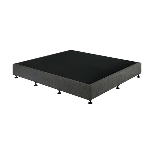 King Single Slatted Ensemble Bed Base - Graphite Linen Breathable Cover
