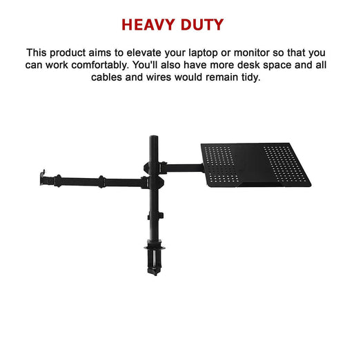 Monitor Mount & Laptop and Tablet Shelf Stands Holders Adjustable Workspace Arm