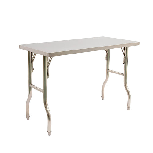 122x61cm Stainless Steel Folding Kitchen Bench – Commercial Prep Work Table
