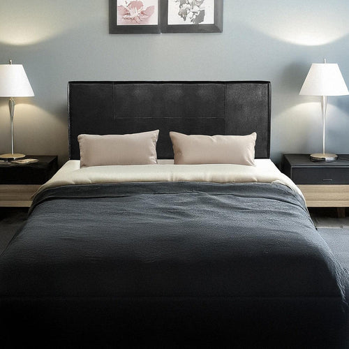 Double Black PU Leather Bed Headboard Bedhead