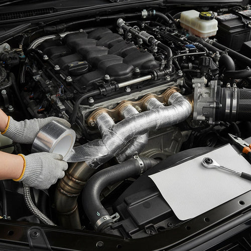 Exhaust Heat Wrap Tape 25m Aluminium – High-Temp Car Pipe Insulation & Shield