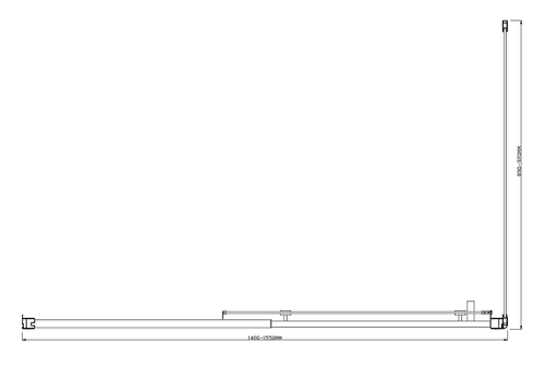 Adjustable 1500x920mm Single Door Sliding Glass Shower Screen with Shower Handle Style 2 - Black