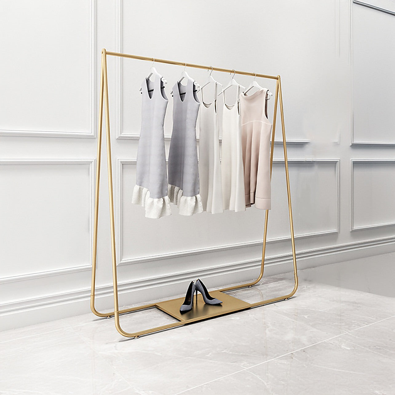 Gold Clothing Retail Shop Commercial Garment Display Rack Furniture Home Furniture