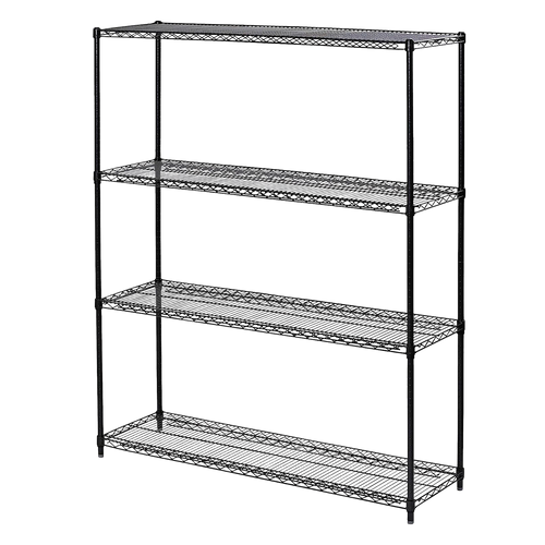Modular Wire Storage Shelf 1500 x 600 x 1800mm Steel Shelving - Baking Black Technology