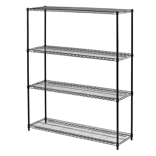 Modular Wire Storage Shelf 1500 x 450 x 1800mm Steel Shelving - Baking Black Technology