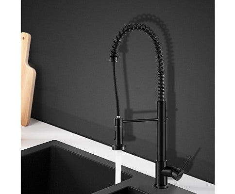 Basin Mixer Pull-Out Kitchen Tap Faucet Laundry Sink in Black