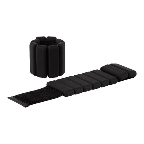 2-Piece Ankle & Wrist Weights – 2kg Pair Adjustable Workout Bangles (Black)