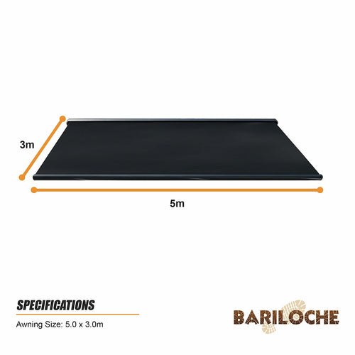 Motorised Folding Arm Awning 5x3m | Full Cassette Black