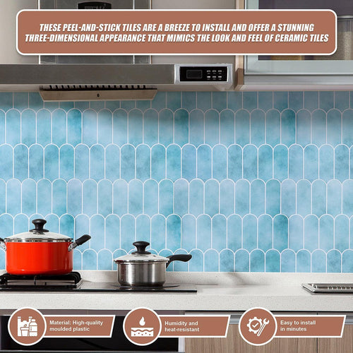 5pcs 3D Wall Stickers Self-adhesive Wallpaper Creative 3D Wallpaper Resistant High Temperature DIY Kitchen Waterproof Wallpaper For Bathroom