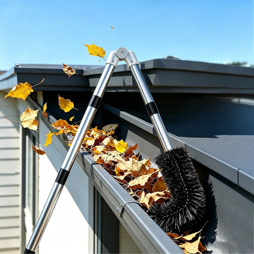 4M Telescopic Gutter Cleaning Tool Kit with Brush, Rake & Pole