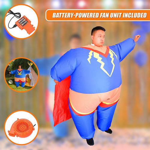 Super Hero Fancy Dress Inflatable Suit -Fan Operated Costume
