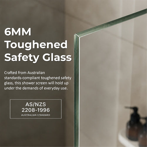 Semi-Frameless Shower Screen – Dust Brown, Front: (82~90)x195cm, Side: (89~92)x195cm