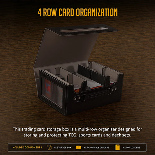 Trading Card Storage Box – 3-Row Magnetic Deck Organiser