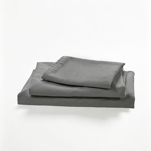 Queen 4 Piece Microfiber Sheet Set Deep Pocket Light Grey