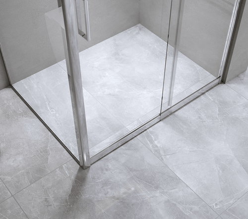 150mm Adjustable (1700x920mm) Single Door Sliding Glass Shower Screen with Shower Handle Style 3 - Chrome