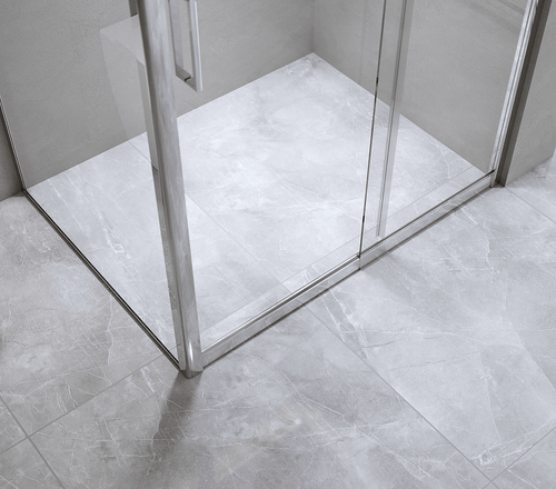 150mm Adjustable (2000x800mm) Single Door Sliding Glass Shower Screen with Shower Handle Style 3 - Chrome