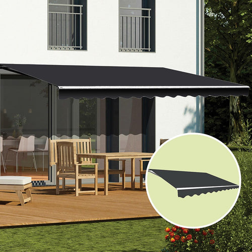 Outdoor Awning Grey - 5x3m Retractable Sunshade