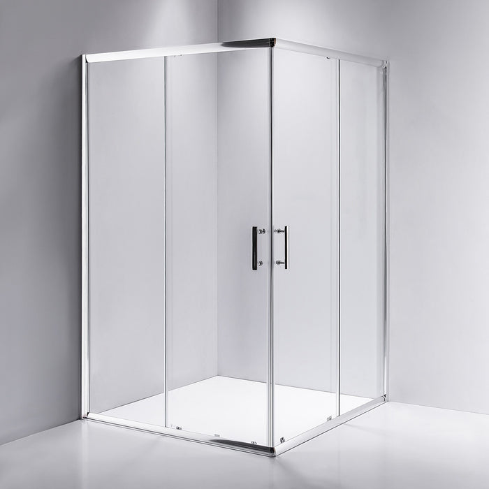 1000 x 1000mm Sliding Door Nano Safety Glass Shower Screen in CHROME