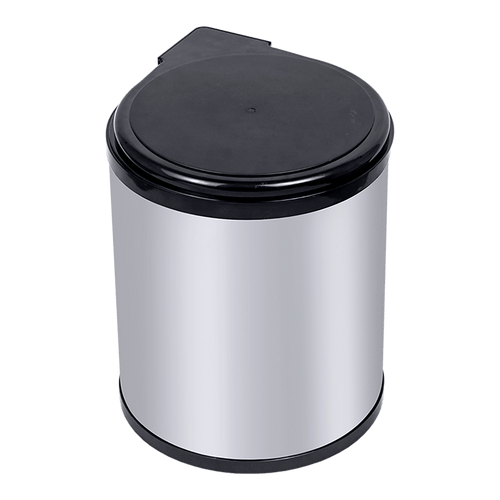 Kitchen Swing Pull Out Bin Stainless Steel Garbage Rubbish Waste Trash Can 14L