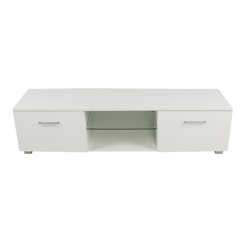 TV Cabinet Entertainment Unit Stand High Gloss Storage Shelf 140cm White