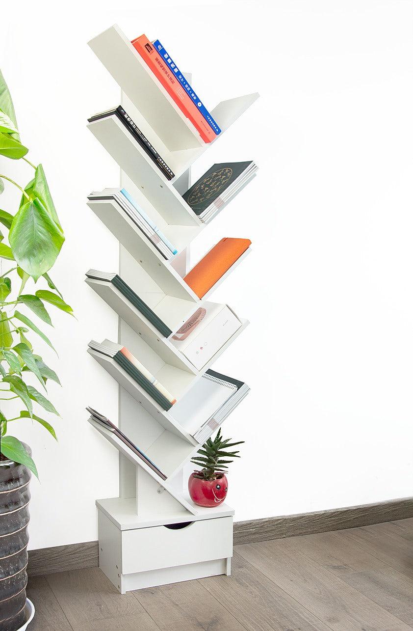 Tree Bookshelf Bookcase Book Organizer 12-Tier Multipurpose Shelf ...